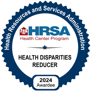 HRSA Health Disparities Reducer 2024 badge